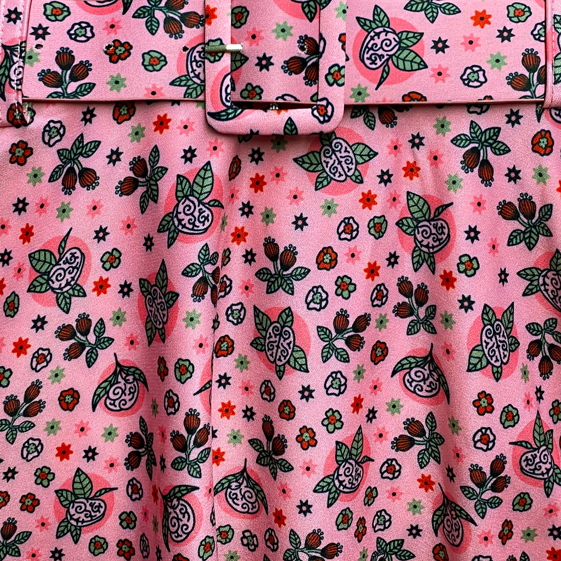 Belted Brain Rose Skirt – DASH OF PEP